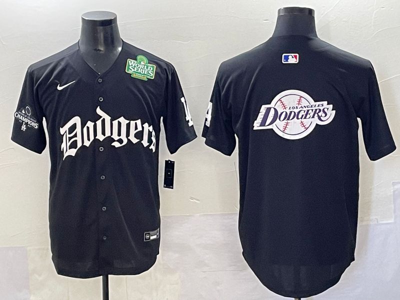 Men 2025 Los Angeles Dodgers Blank Black Seventh generation Joint Name Nike MLB Jersey style 35